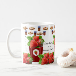 Erdnussbutter Erdbeer Marmelade Tasse