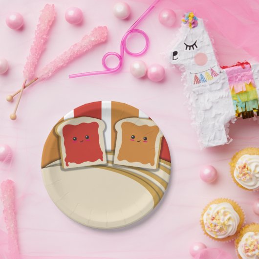 Erdnussbutter Erdbeere Jelly Whimsical Geburtstag Pappteller (Party)