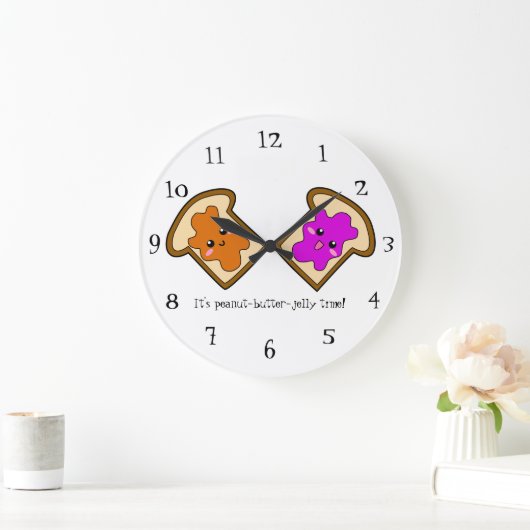 Erdnussbutter-Gelee-Zeitmauer Große Wanduhr (Zuhause)