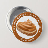 Erdnussbutter Lover Monat, Toast mit Erdnussbutter Button (Vorne & Hinten)