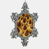 Erdnussbutter-Schokoladen-Tropfen-Plätzchen Schneeflocken Zinn-Ornament (Links)