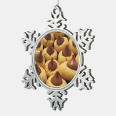 Erdnussbutter-Schokoladen-Tropfen-Plätzchen Schneeflocken Zinn-Ornament (Rechts)
