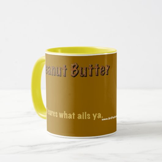 Erdnussbutter. Sie kuriert, was ya. schmerzt Tasse (Vorderseite Links)