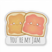 Erdnussbutter und Erdbeere Jelly Toast Aufkleber (Vorderseite)