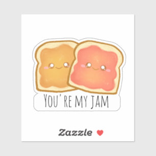 Erdnussbutter und Erdbeere Jelly Toast Aufkleber