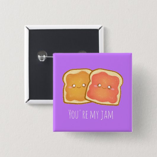 Erdnussbutter und Erdbeere Jelly Toast Button (Vorne & Hinten)
