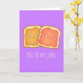 Erdnussbutter und Erdbeere Jelly Toast Karte (Gelbe Blume)