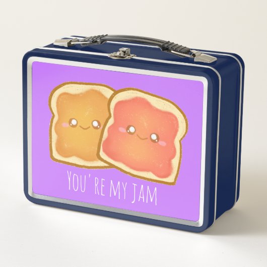 Erdnussbutter und Erdbeere Jelly Toast Metall Brotdose (Vorderseite)