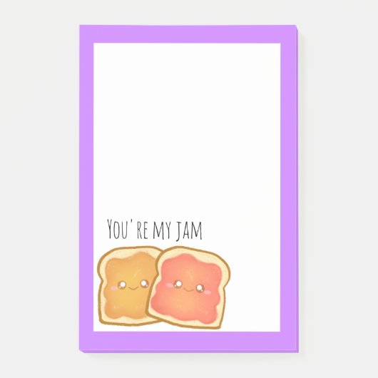 Erdnussbutter und Erdbeere Jelly Toast Post-it Klebezettel (Vorderseite)