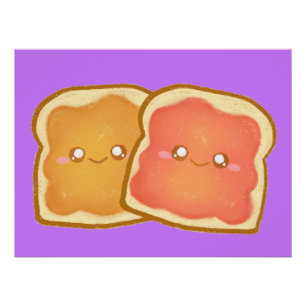 Erdnussbutter und Erdbeere Jelly Toast Poster