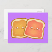 Erdnussbutter und Erdbeere Jelly Toast Postkarte (Vorne/Hinten)