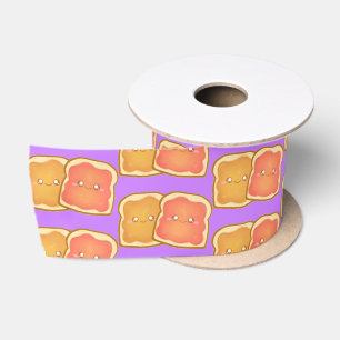 Erdnussbutter und Erdbeere Jelly Toast Satinband