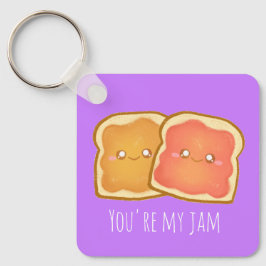 Erdnussbutter und Erdbeere Jelly Toast Schlüsselanhänger