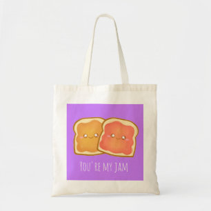 Erdnussbutter und Erdbeere Jelly Toast Tragetasche