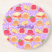 Erdnussbutter und Erdbeerjelly Getränkeuntersetzer (Vorne)