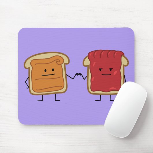 Erdnussbutter und Gelee-Faust stoßen Freundtoast Mousepad (Mit Mouse)