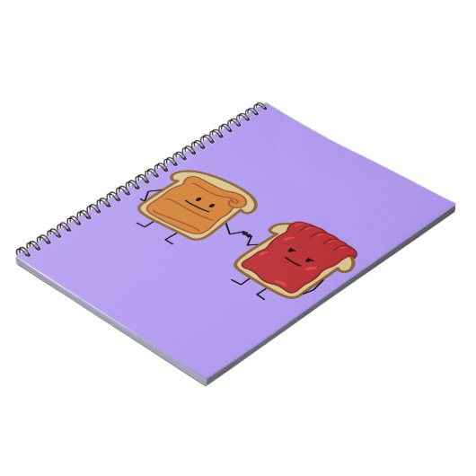 Erdnussbutter und Gelee-Faust stoßen Freundtoast Notizblock (Linke Seite)