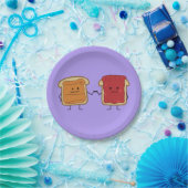 Erdnussbutter und Gelee-Faust stoßen Freundtoast Pappteller (Party)