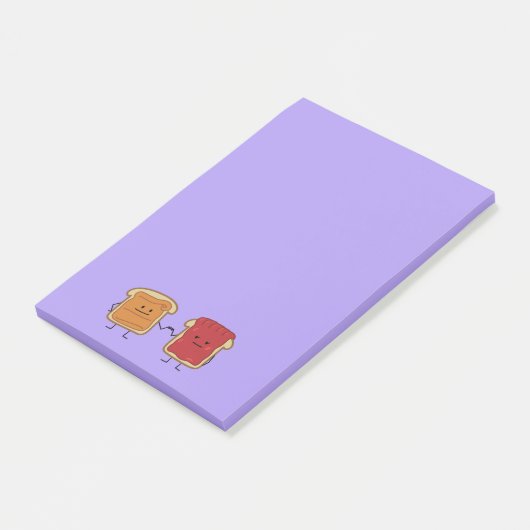 Erdnussbutter und Gelee-Faust stoßen Freundtoast Post-it Klebezettel (angewinkelt)