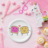 Erdnussbutter-und Gelee-Kumpel weiß Pappteller (Party)