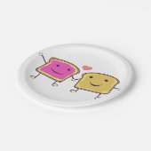 Erdnussbutter-und Gelee-Kumpel weiß Pappteller (Schrägansicht)