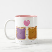 Erdnussbutter und Gelee-Liebe-Tasse Zweifarbige Tasse (Links)