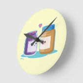 Erdnussbutter und Gelee Runde Wanduhr (Winkel)