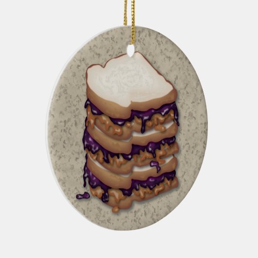 Erdnussbutter-und Gelee-Sandwiche Keramik Ornament (Rechts)