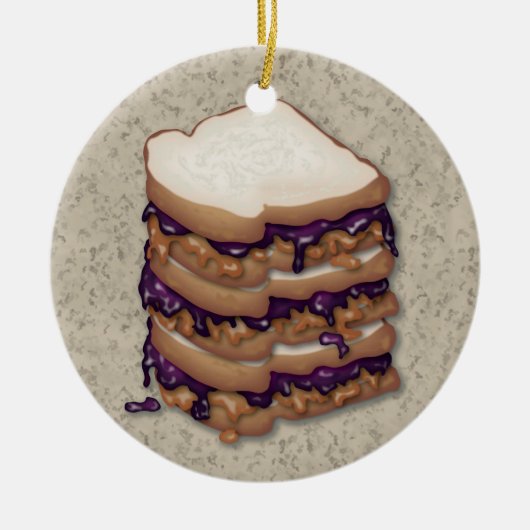 Erdnussbutter-und Gelee-Sandwiche Keramik Ornament (Vorne)