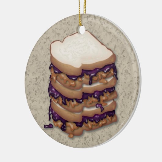Erdnussbutter-und Gelee-Sandwiche Keramik Ornament (Links)