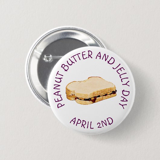 Erdnussbutter und Jelly Day 2. April Button (Vorne & Hinten)