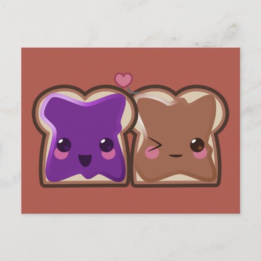 Erdnussbutter und Jelly-Liebe Postkarte (Vorderseite)