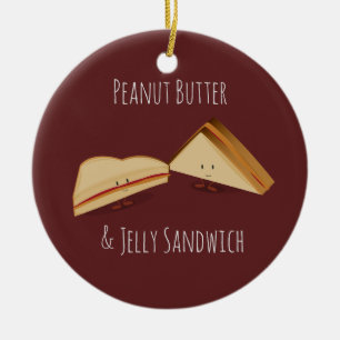 Erdnussbutter und Jelly Sandwich Food Keramik Ornament