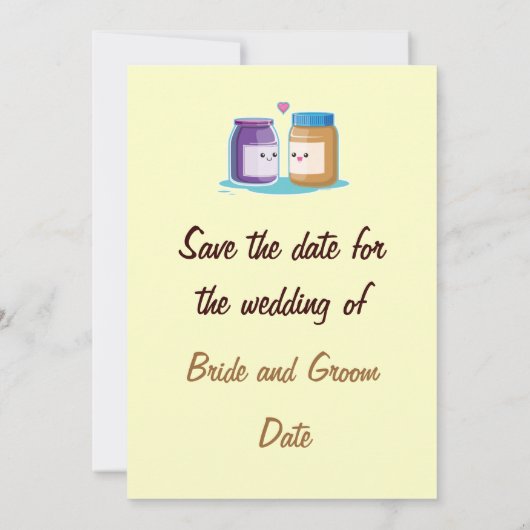 Erdnussbutter und Jelly Save The Date (Rückseite)