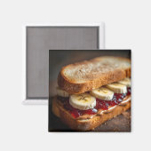 Erdnussbutter- und Traubengelee-Sandwich Magnet (Vorderseite/Rückseite)