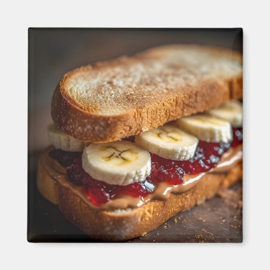 Erdnussbutter- und Traubengelee-Sandwich Magnet (Vorne)