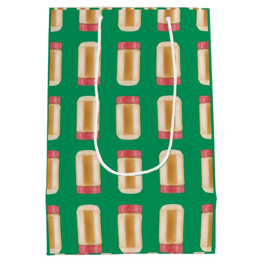 Erdnussbutterfresser Säulen - Grüne Geschenktasche Mittlere Geschenktüte (Rückseite)