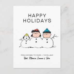 Erdnüsse   3 Person Snowman Feiertagspostkarte
