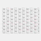 Erdnüsse | 3 Person Snowman Geschenkpapier Set (Vorderseite 3)