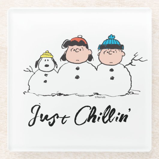 Erdnüsse | 3 Person Snowman Glasuntersetzer (Vorderseite)