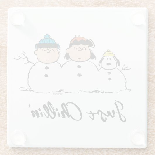 Erdnüsse | 3 Person Snowman Glasuntersetzer (Rückseite)