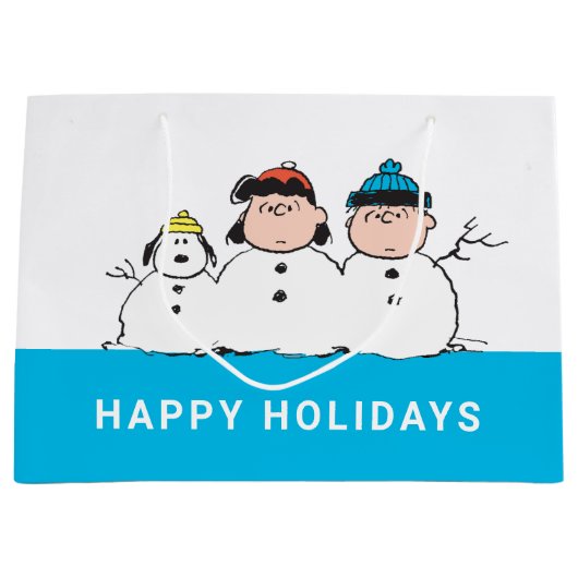 Erdnüsse | 3 Person Snowman Große Geschenktüte (Vorderseite)