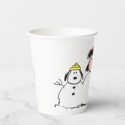 Erdnüsse | 3 Person Snowman Pappbecher (Vorderseite)