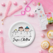 Erdnüsse | 3 Person Snowman Pappteller (Party)