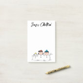 Erdnüsse | 3 Person Snowman Post-it Klebezettel (Auf Schreibtisch)