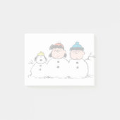 Erdnüsse | 3 Person Snowman Post-it Klebezettel (Vorderseite)