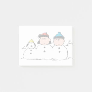 Erdnüsse   3 Person Snowman Post-it Klebezettel
