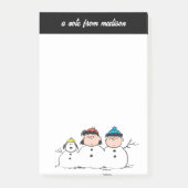 Erdnüsse | 3 Person Snowman Post-it Klebezettel (Vorderseite)