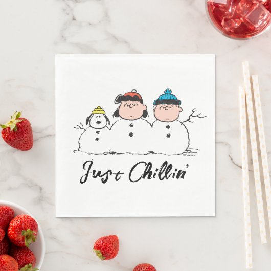 Erdnüsse | 3 Person Snowman Serviette (Beispiel)