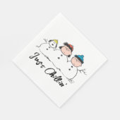 Erdnüsse | 3 Person Snowman Serviette (Ecke)